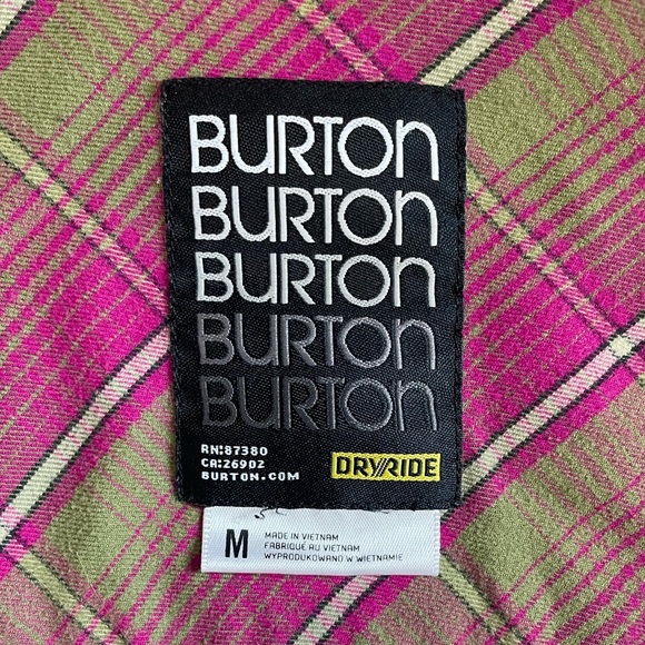 BURTON DryRide Blitz Snap Flannel DryRide Shirt - Tart Color - Women's Medium - Picture 6 of 9